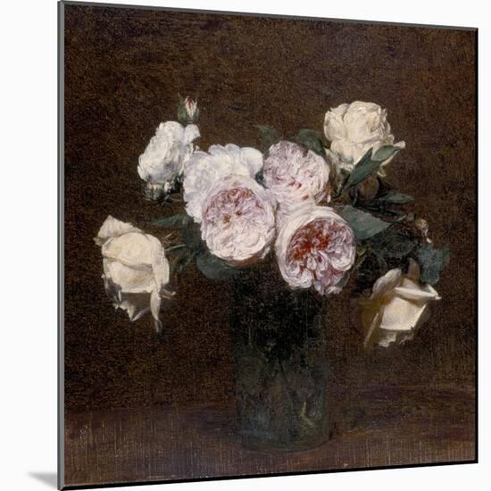 Still Life: Pink, White and Yellow Roses, 1894-Ignace Henri Jean Fantin-Latour-Mounted Giclee Print