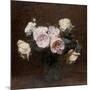 Still Life: Pink, White and Yellow Roses, 1894-Ignace Henri Jean Fantin-Latour-Mounted Giclee Print