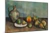 'Still life, pitcher and fruit', 1894-Paul Cezanne-Mounted Giclee Print