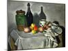 Still Life: Pots, Bottle, Cup and Fruit, circa 1871-Paul Cézanne-Mounted Giclee Print