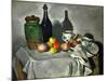 Still Life: Pots, Bottle, Cup and Fruit, circa 1871-Paul Cézanne-Mounted Giclee Print