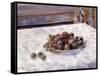 Still Life, Prunes on a Plate (Nature Morte, Le plat de Prunes). Ca. 1884-Pierre-Auguste Renoir-Framed Stretched Canvas