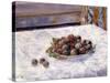 Still Life, Prunes on a Plate (Nature Morte, Le plat de Prunes). Ca. 1884-Pierre-Auguste Renoir-Stretched Canvas