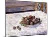 Still Life, Prunes on a Plate (Nature Morte, Le plat de Prunes). Ca. 1884-Pierre-Auguste Renoir-Mounted Giclee Print