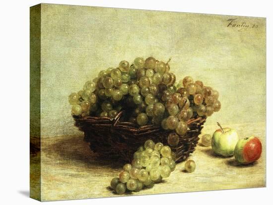 Still-Life, Raisins and Apples in a Basket; Nature Morte, Raisin Et Pomme D'Api, 1880-Henri Fantin-Latour-Stretched Canvas