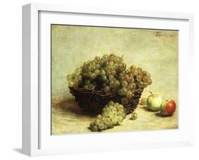 Still-Life, Raisins and Apples in a Basket; Nature Morte, Raisin Et Pomme D'Api, 1880-Henri Fantin-Latour-Framed Giclee Print