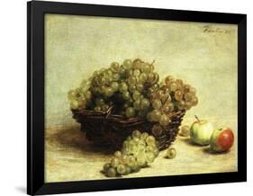 Still-Life, Raisins and Apples in a Basket; Nature Morte, Raisin Et Pomme D'Api, 1880-Henri Fantin-Latour-Framed Giclee Print