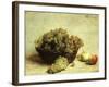 Still-life, Raisins and Apples in a Basket-Henri Fantin-Latour-Framed Giclee Print