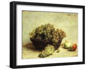 Still-life, Raisins and Apples in a Basket-Henri Fantin-Latour-Framed Giclee Print