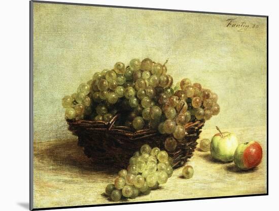 Still-life, Raisins and Apples in a Basket-Henri Fantin-Latour-Mounted Giclee Print