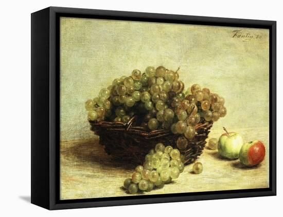 Still-life, Raisins and Apples in a Basket-Henri Fantin-Latour-Framed Stretched Canvas