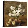 Still Life: Roses and Fruits-Henri Fantin-Latour-Stretched Canvas