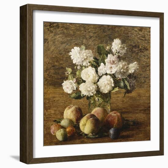 Still Life: Roses and Fruits-Henri Fantin-Latour-Framed Giclee Print