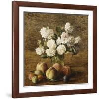 Still Life: Roses and Fruits-Henri Fantin-Latour-Framed Giclee Print