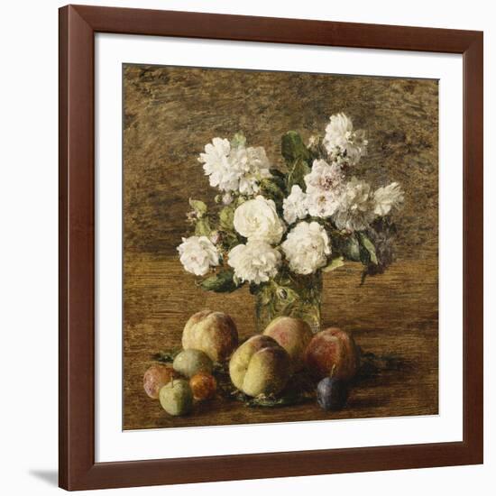 Still Life: Roses and Fruits-Henri Fantin-Latour-Framed Giclee Print