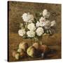 Still Life: Roses and Fruits-Henri Fantin-Latour-Stretched Canvas