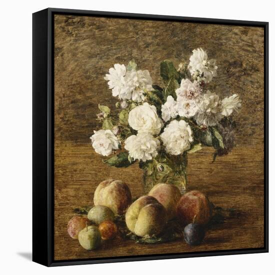 Still Life: Roses and Fruits-Henri Fantin-Latour-Framed Stretched Canvas