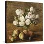 Still Life: Roses and Fruits-Henri Fantin-Latour-Stretched Canvas