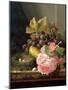 Still Life, Roses, Fruit and Bird's Nest-Edward Ladell-Mounted Giclee Print