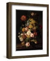 Still Life - Roses, Tulips and Other Flowers-Petter-Framed Giclee Print