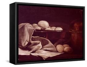 Still Life Showing Brie Cheese-Francois Bonvin-Framed Stretched Canvas