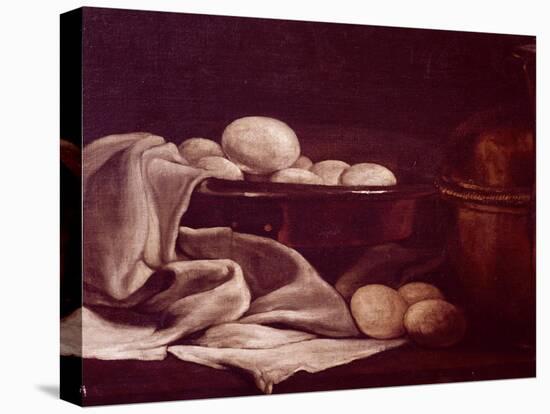 Still Life Showing Brie Cheese-Francois Bonvin-Stretched Canvas