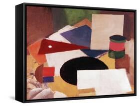 Still Life, Square on a White Background with a Black Disc-Roger de La Fresnaye-Framed Stretched Canvas