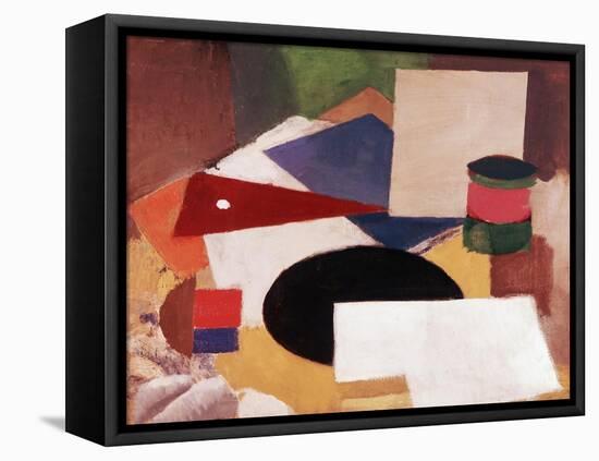 Still Life, Square on a White Background with a Black Disc-Roger de La Fresnaye-Framed Stretched Canvas