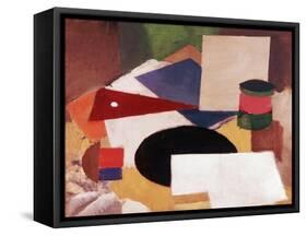 Still Life, Square on a White Background with a Black Disc-Roger de La Fresnaye-Framed Stretched Canvas