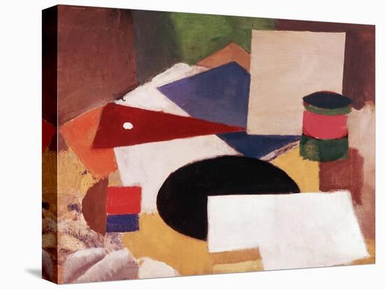 Still Life, Square on a White Background with a Black Disc-Roger de La Fresnaye-Stretched Canvas