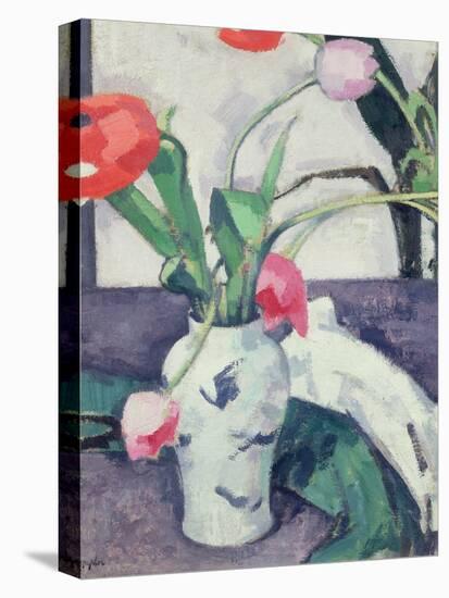 Still Life: Tulips in a Chinese Vase, 1924-Samuel John Peploe-Stretched Canvas