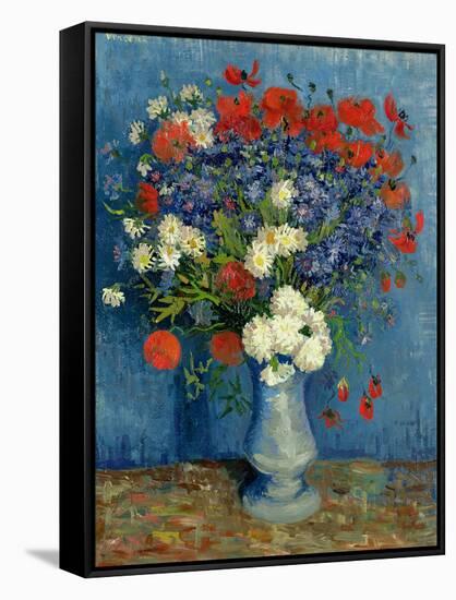 Still Life: Vase with Cornflowers and Poppies, 1887-Vincent van Gogh-Framed Stretched Canvas