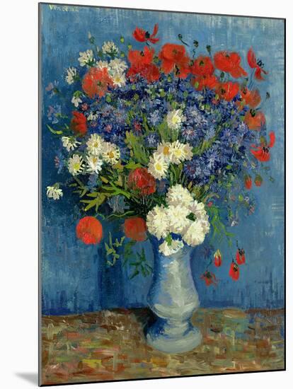 Still Life: Vase with Cornflowers and Poppies, 1887-Vincent van Gogh-Mounted Premium Giclee Print