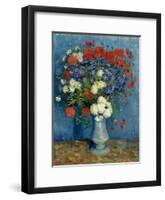 Still Life: Vase with Cornflowers and Poppies, 1887-Vincent van Gogh-Framed Giclee Print