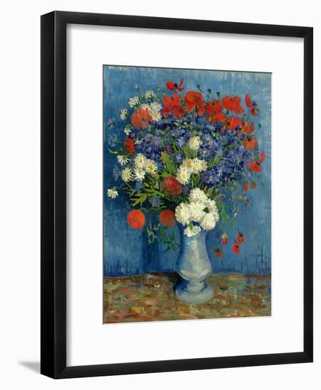 Still Life: Vase with Cornflowers and Poppies, 1887-Vincent van Gogh-Framed Giclee Print