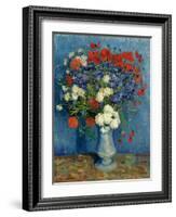 Still Life: Vase with Cornflowers and Poppies, 1887-Vincent van Gogh-Framed Giclee Print