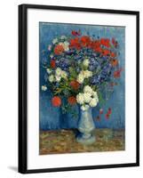 Still Life: Vase with Cornflowers and Poppies, 1887-Vincent van Gogh-Framed Giclee Print