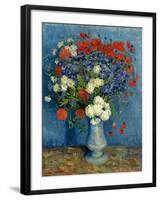 Still Life: Vase with Cornflowers and Poppies, 1887-Vincent van Gogh-Framed Giclee Print