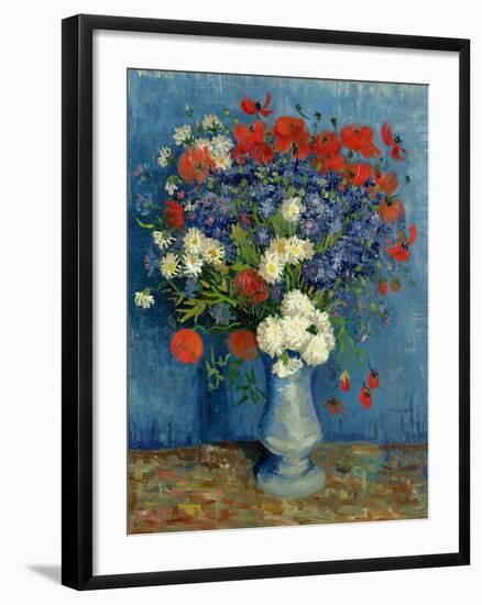 Still Life: Vase with Cornflowers and Poppies, 1887-Vincent van Gogh-Framed Giclee Print