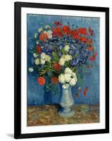 Still Life: Vase with Cornflowers and Poppies, 1887-Vincent van Gogh-Framed Giclee Print