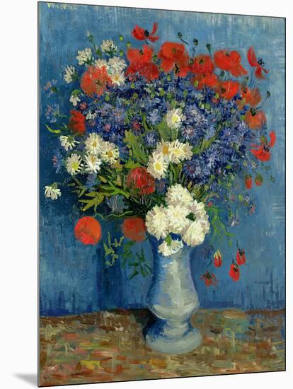 Still Life: Vase with Cornflowers and Poppies, 1887-Vincent van Gogh-Mounted Giclee Print