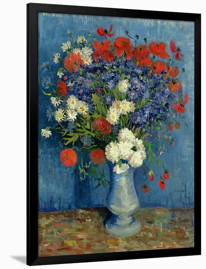 Still Life: Vase with Cornflowers and Poppies, 1887-Vincent van Gogh-Framed Giclee Print