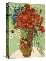 Still Life, Vase with Daisies and Poppies, 1890-null-Stretched Canvas