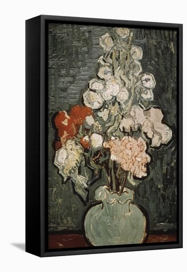 Still Life: Vase with Rose, Mallows-Vincent van Gogh-Framed Stretched Canvas