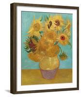 Still Life, Vase with Twelve Sunflowers, January 1889-Vincent Van Gogh-Framed Giclee Print