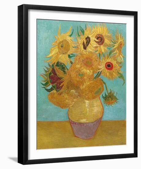 Still Life, Vase with Twelve Sunflowers, January 1889-Vincent Van Gogh-Framed Giclee Print