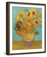 Still Life, Vase with Twelve Sunflowers, January 1889-Vincent Van Gogh-Framed Art Print