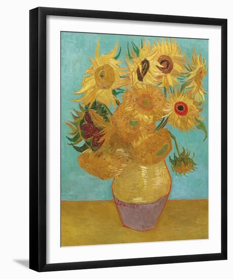 Still Life, Vase with Twelve Sunflowers, January 1889-Vincent Van Gogh-Framed Art Print