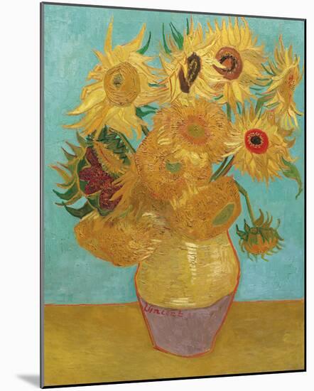 Still Life, Vase with Twelve Sunflowers, January 1889-Vincent Van Gogh-Mounted Art Print