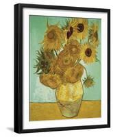 Still Life, Vase With Twelve Sunflowers-Vincent Van Gogh-Framed Giclee Print